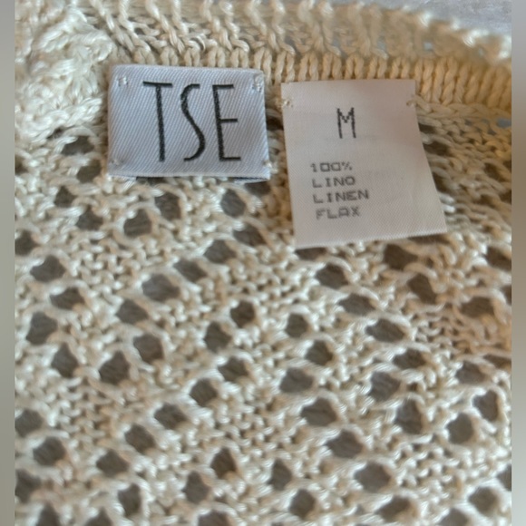 TSE Open Knit Linen Sweater in Ivory. Women’s Medium - Picture 6 of 6